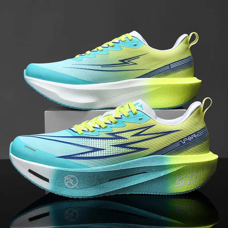 Men's running shoes, carbon fiber board, professional marathon, breathable, lightweight, women's anti slip sports shoes