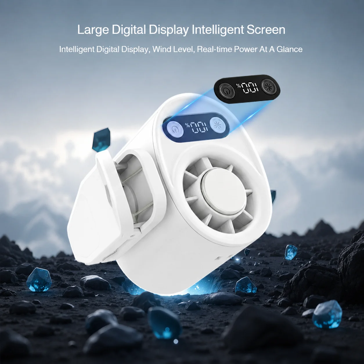 Semiconductor Cooling Clip on Fan Intelligent Digital Display 100 Adjustable Speeds Portable USB Desk Fan for Home Office Car view 5