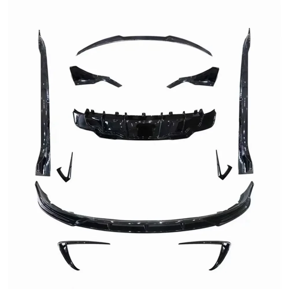 

Gloss Black Body Kit Front Rear Lip Shovel Side Skirt Tail Wing Assembly For Tesla Model 3 Modified New Style Auto Accessories