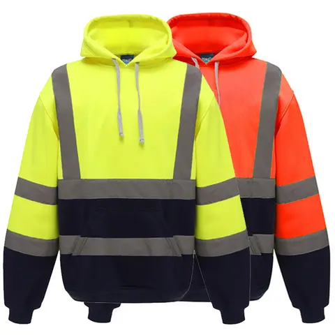 남성용 반사 후드, 따뜻한 두꺼운 플리스 후드, Hi Vis 투톤 작업복 후드, 겨울 Best5