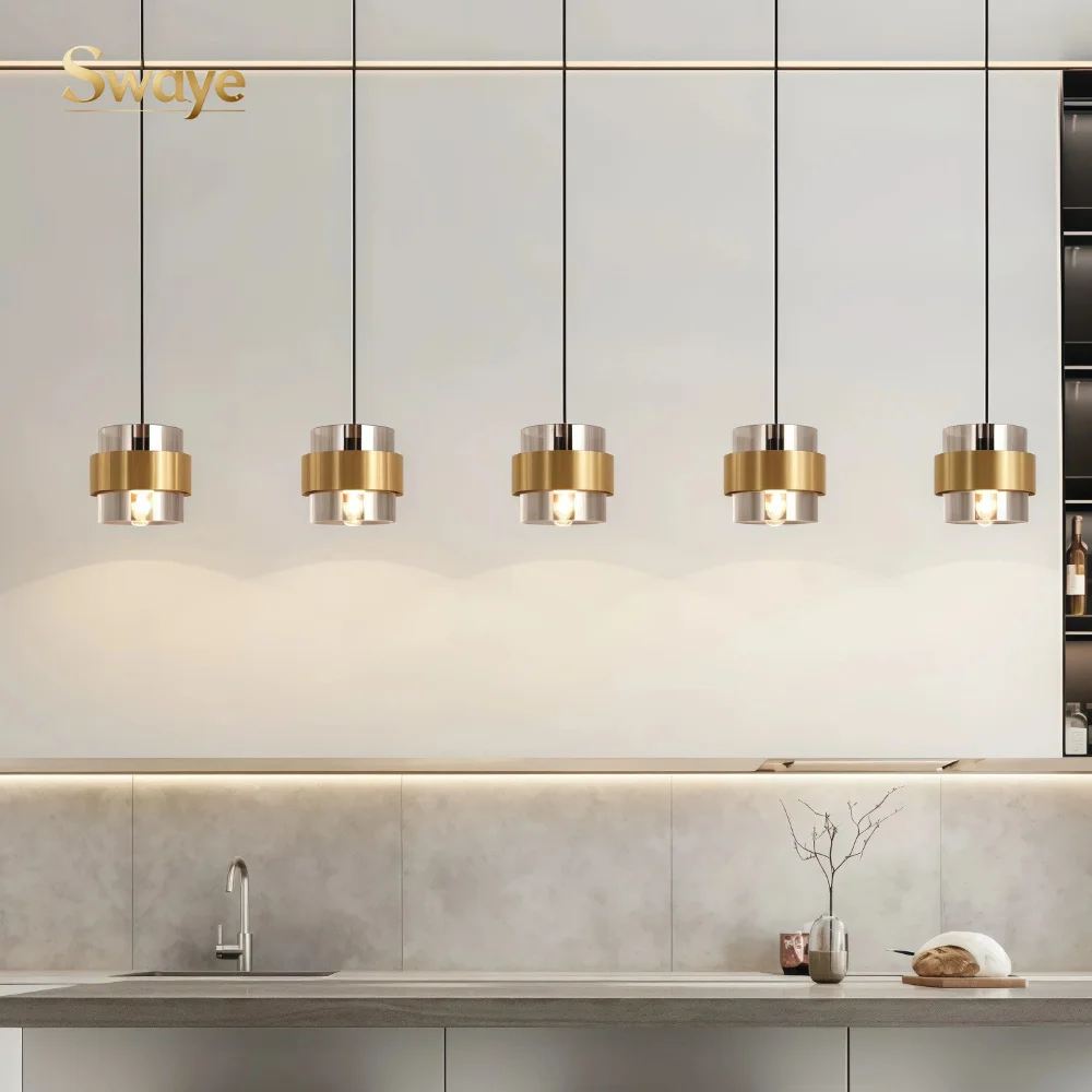 Nordic Minimal Glass LED Hanging Ceiling Light for Bedroom Restaurant Bar Cafe Ceiling Chandelier Home Decor Indoor Luster Lamps
