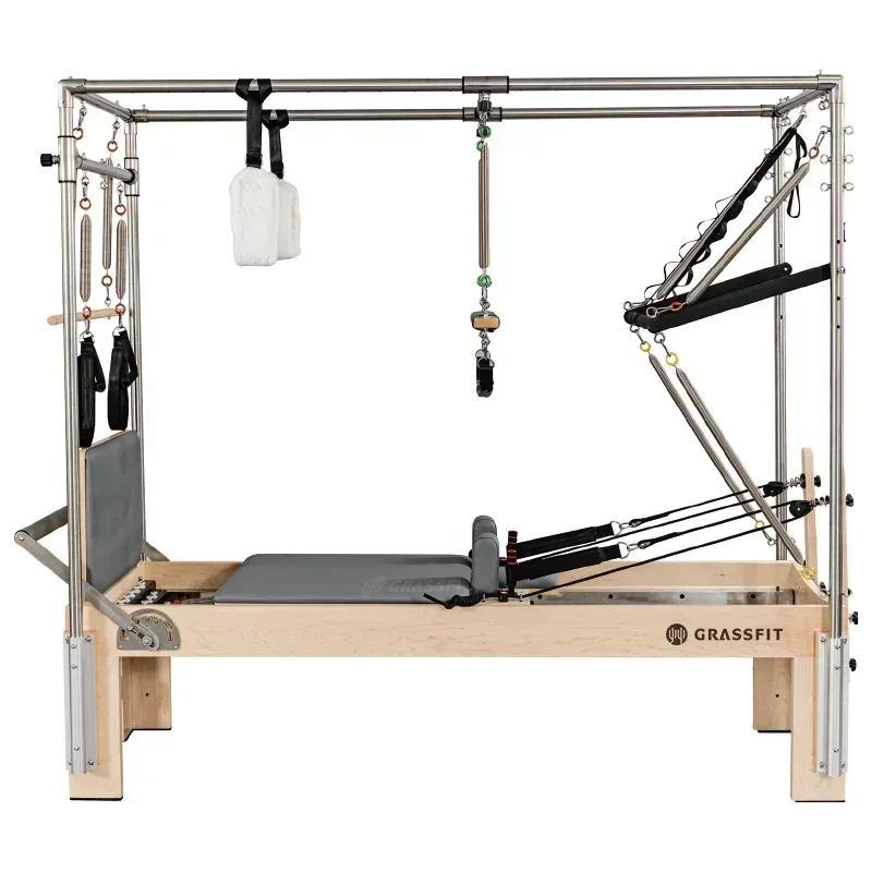 

Deren Pilates Equipment3 In 1 Core Training Studio Machine Equipment Bed With Tower Oak Wood Pilates Reformer