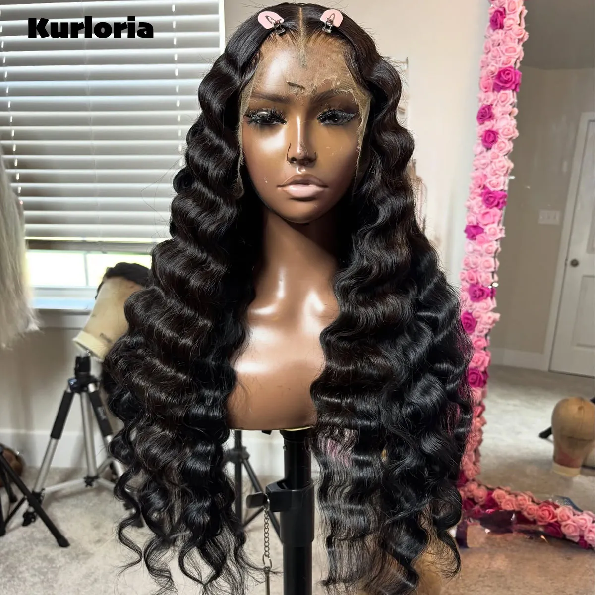 450 Density Deep Wave Wig 13x4 13x6 HD Transparent Lace Front Wig Black 100% Human Hair Glueless Wear and Go Wig Pre-plucked