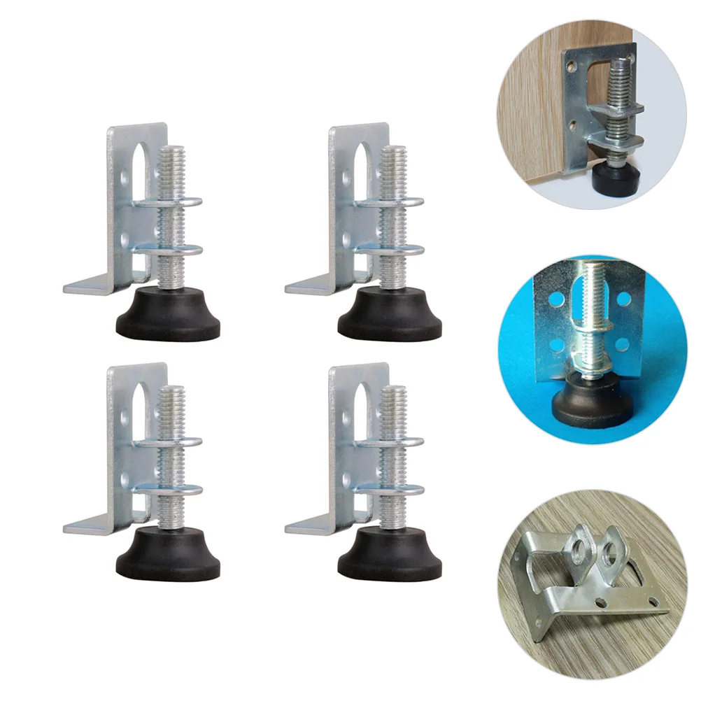 

4 Pcs Furniture Mat Wardrobe Corner Support Adjustable Screw Leveler Accessories Desk Legs Bracket Levelers Foot Cabinet