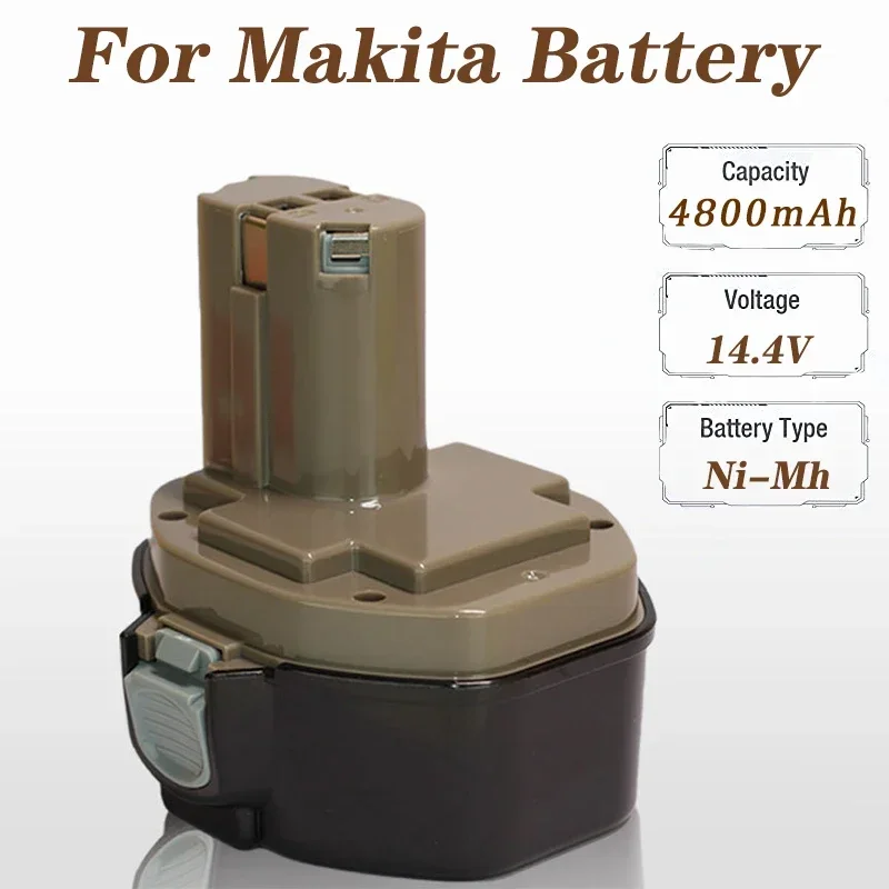 

14.4V 4800mAh Replacement Battery for Makita PA14 1420 1422 1433 1434 1435 1435F 192600-1 Ni-MH Rechargeable Power Tool Battery