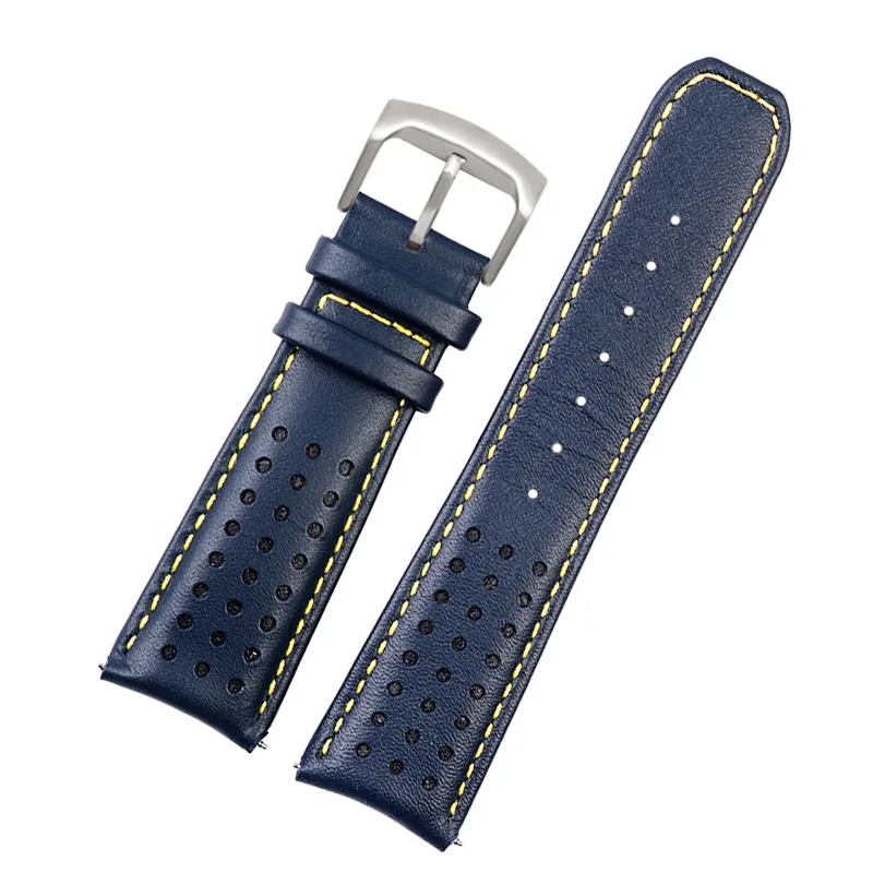 For CITIZEN Blue Angel Men Radio Wave Watch AT8020-54L/8020-03L/JY8078 curved end Genuine Leather Watchband Bracelet Strap 22 23