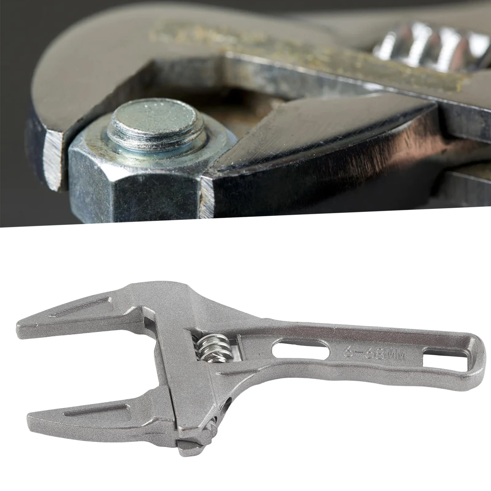 

Разводной ключ для ванной комнаты, алюминиевый, с большим раскрытием, для ремонта сливов раковин, диапазон зажима 6-68 мм
