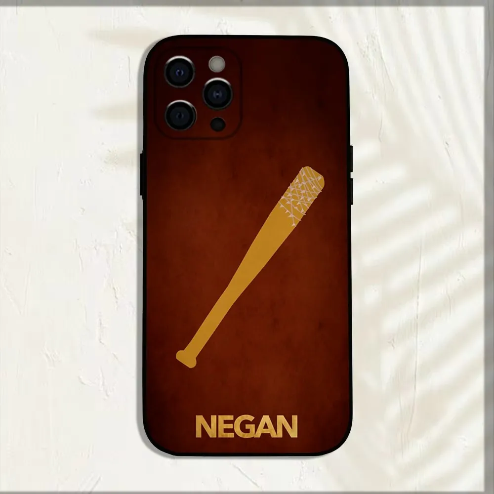 Negan T-The Walking Dead Phone Case For iPhone 16,15,14,13,12,11,Pro,X,XS,Max,XR,Plus,Mini Soft Black Cover