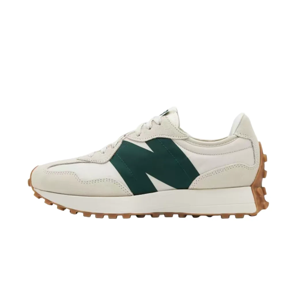 New Balance NB327 Unisex Low-Top Urban Commuter Runners – Gray-Green, Retro Fabric Build & Casual Comfort MS327HR1