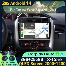 Android 14 Wireless CarPlay Android Auto Car Radio for Toyota Verso R20 2009 - 2018 Car Smart Systems Smart GPS Navi Car Radio