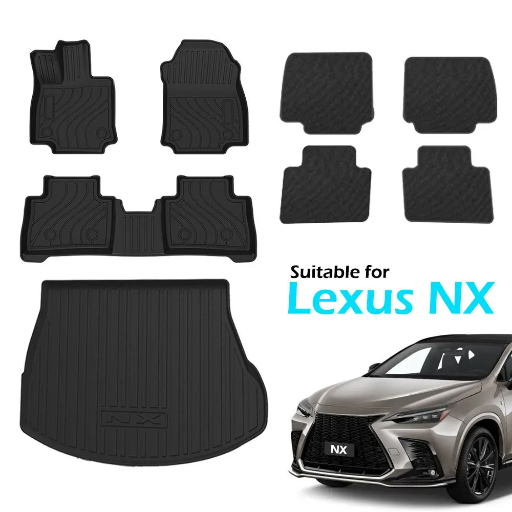 All Weather TPE Floor Mats for Lexus NX 2026 2025 - 2022 NX250 NX350 F Sport Floor Liner Cargo Liner Trunk Mat Accessories