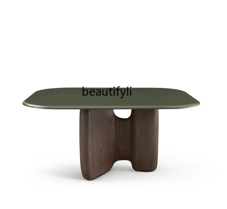 

Italian wabi-sabi wind ash wood creative dining table designer model room club villa simple personalized tea table customization