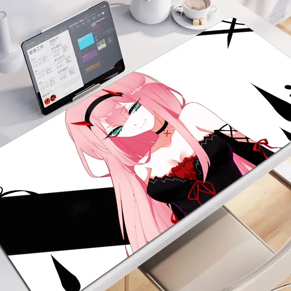 HD Print Mouse Pad XXL PC Darling in The FranXX 02 Desk Mat New Zero Two Mousepad Laptop Anime Girl Gamer Cabinet Keyboard Rug