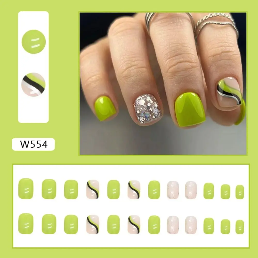 Diy capa completa unhas falsas destacáveis pontas de unhas quadradas cristal brilhando unhas falsas meninas