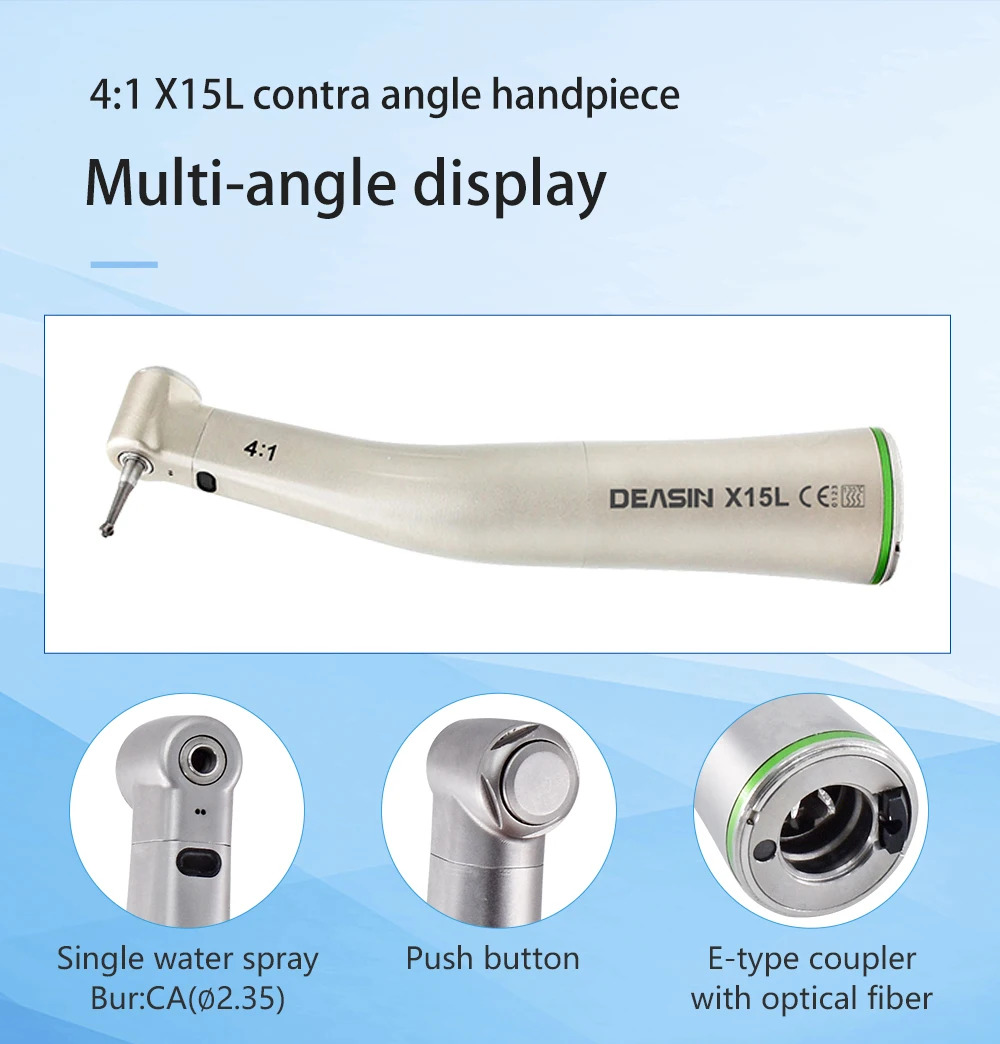 High Quality Dental Low Speed Handpiece 1:1 1:5 20:1 Fiber Optic Straight Contra Angle X25L X95L Air Turbine
