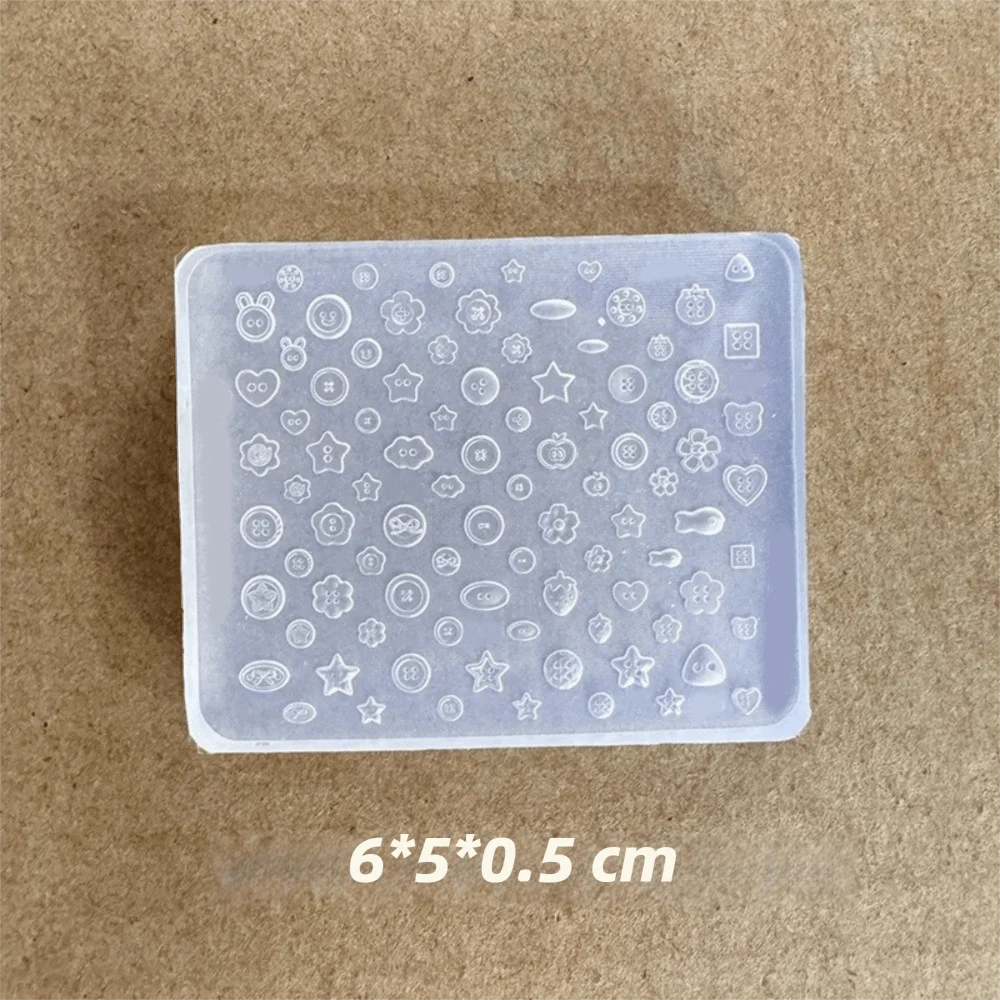 Cute Silicone 3D Nail Art Craft Mold Flexible Non-Stick Nail Charm Mold Reusable Translucent Clear Nail Art Template Women