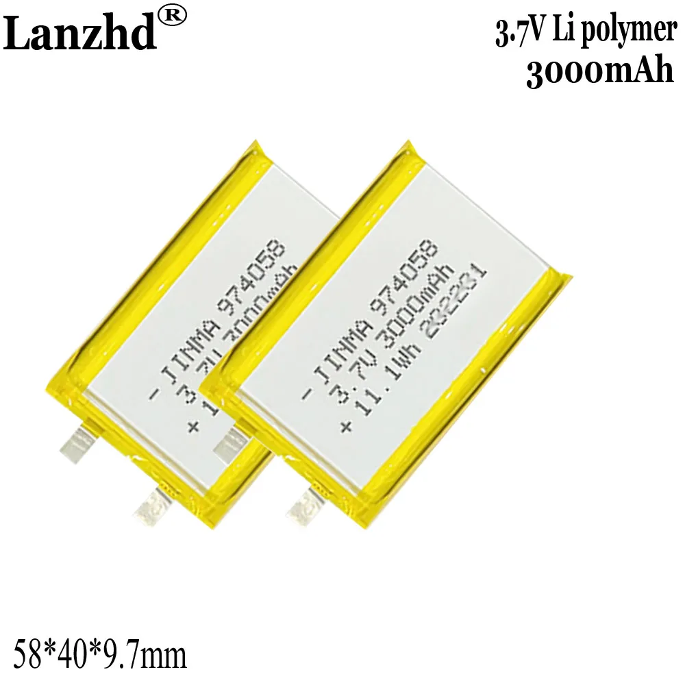 3.7V Polymer lithium battery For power bank and mobile power supply battery 3000mah 974058