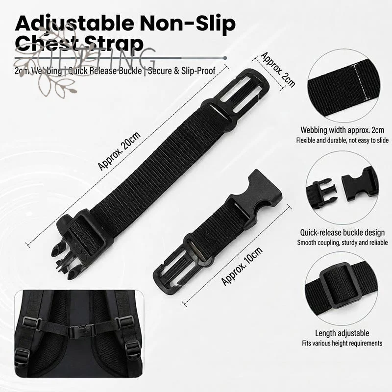 (DP11)Universal Backpack Chest Strap, Heavy Duty Adjustable Backpack Sternum Strap Chest Belt With Quick Release Buckles Gift