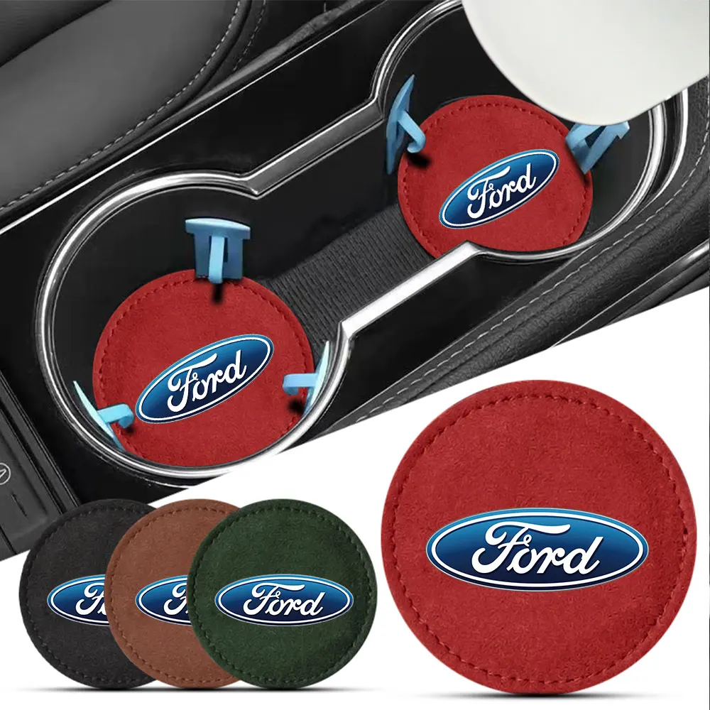 Almohadilla antideslizante para posavasos de coche, accesorios para Ford ST Fiesta Explorer Escape Shelby Edge Kuga Focus SMAX, 2 uds.