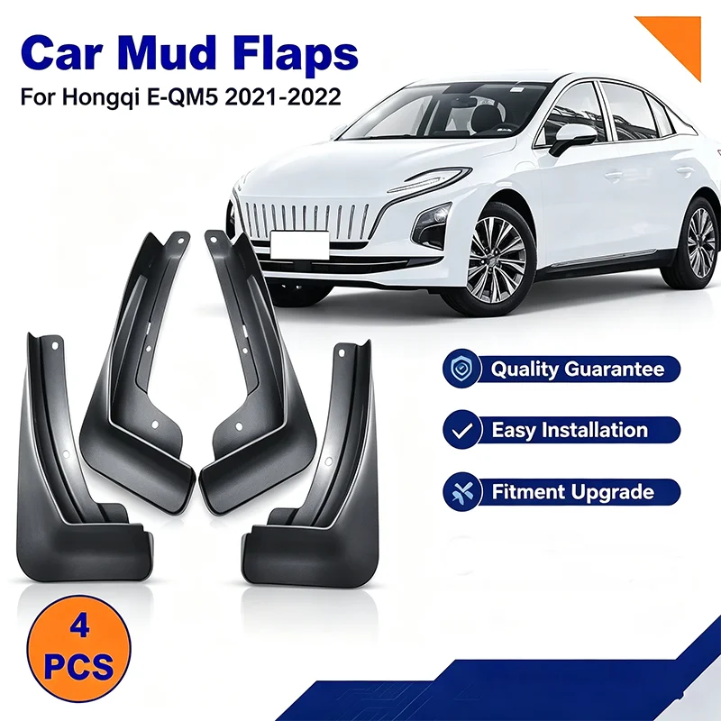For Hongqi E-QM5 2021-2022 4Pcs Splash Guards Mud Flaps Front Rear Wheel Fender Protector Heavy Duty