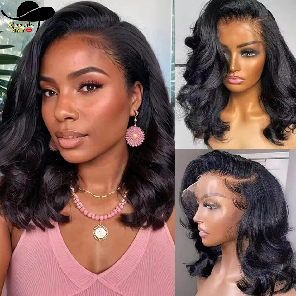 

Malaysian Hair Body Wave Bob Wig 13x4 Transparent Lace Front 100% Human Hair Wig 4x4 Lace Closure Short Bob Wig For Black Women