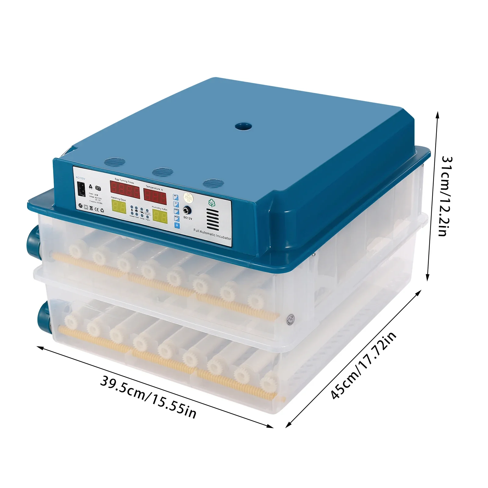 120 Egg Incubator, Farms Nurture Right Egg Incubator for Hatching Chicks, Automatic Egg Turner with Temperature Control