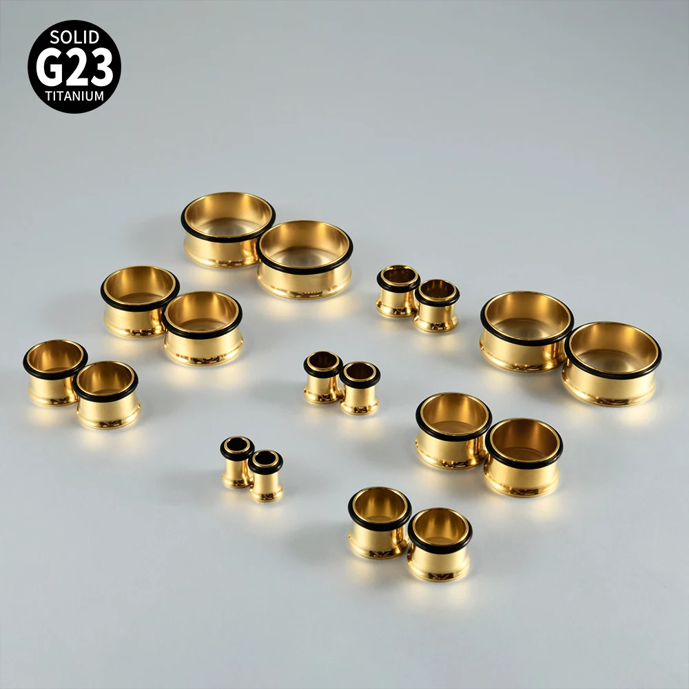 1PC G23 Titanium Hollow Double Flare Ear Tunnels Plugs Expander Stretcher Gauges Earrings Piercing Jewelry