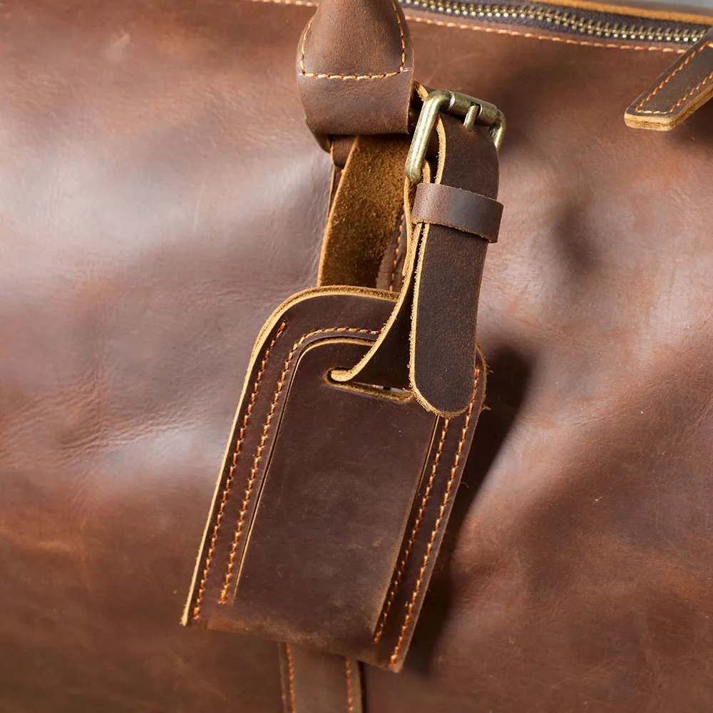 S.WORKER Vollnarbenleder-Reisetasche Große Kapazität Weekender-Reisetasche Echtleder-Sporttasche für Herren – Detail 13