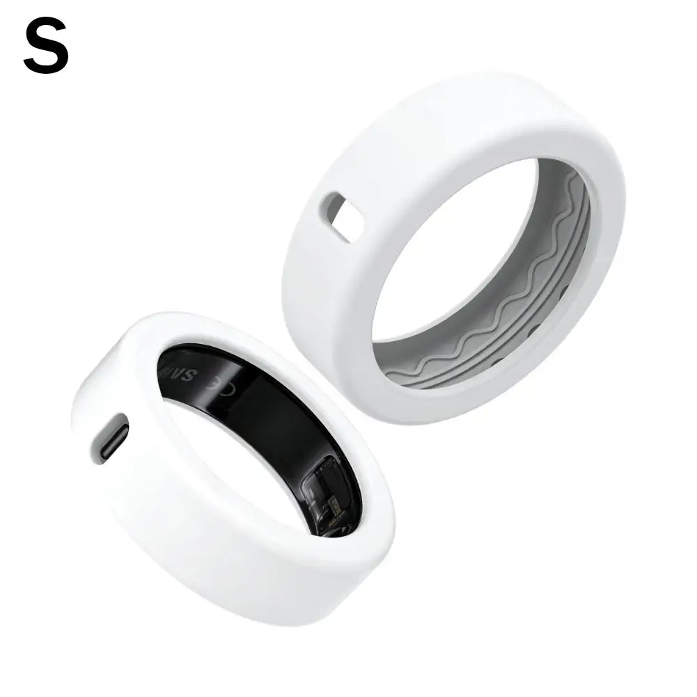 Soft Silicone Smart Ring Protective Cover 360° Full‑Coverage Anti‑Scratch Anti‑Bump Washable Wireless Charging Compatible