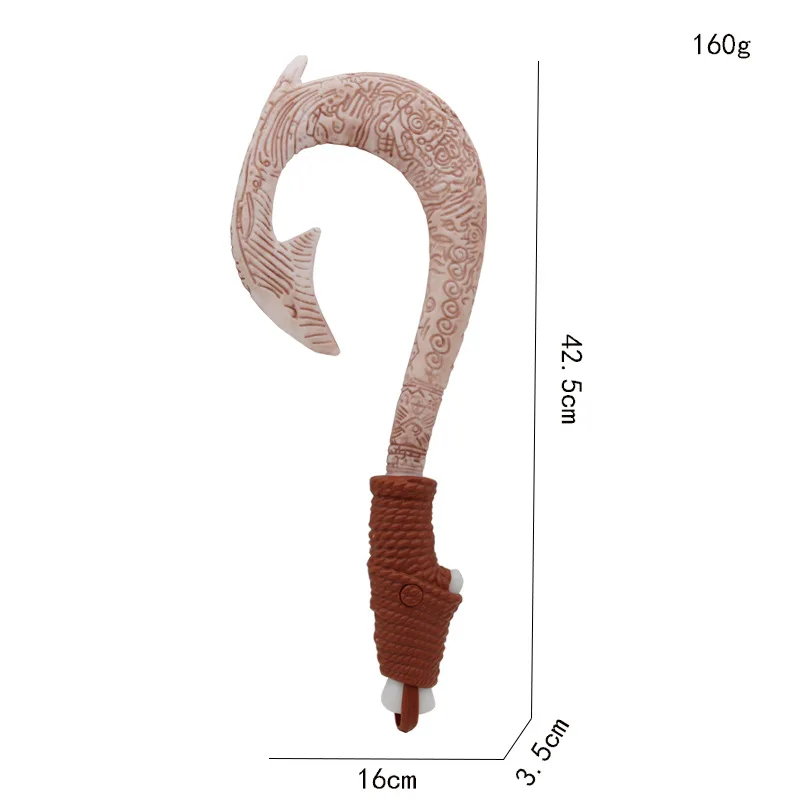 

Trendy Anime Peripheral Ocean Adventure CLassic Film Moana Fish Hook Knife Cosplay Maui Weapon With Light Children'S Role Play