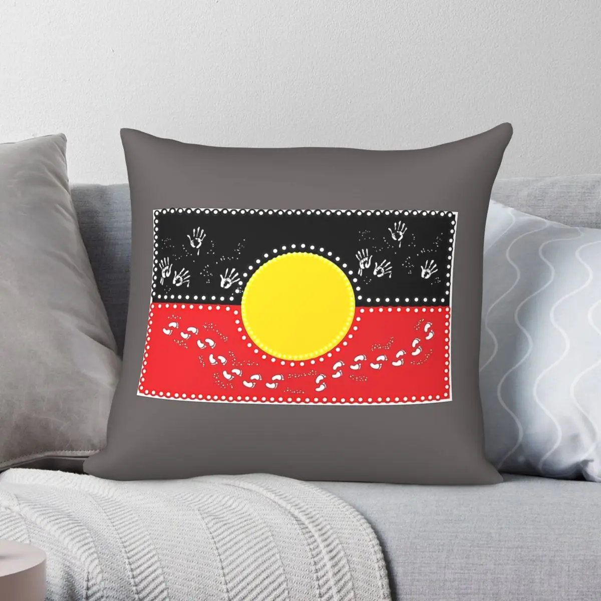 Indigenous Dot Aboriginal Flag Pillowcase Polyester Linen Velvet Pattern Zip Decor Throw Pillow Case Home Cushion Case 18