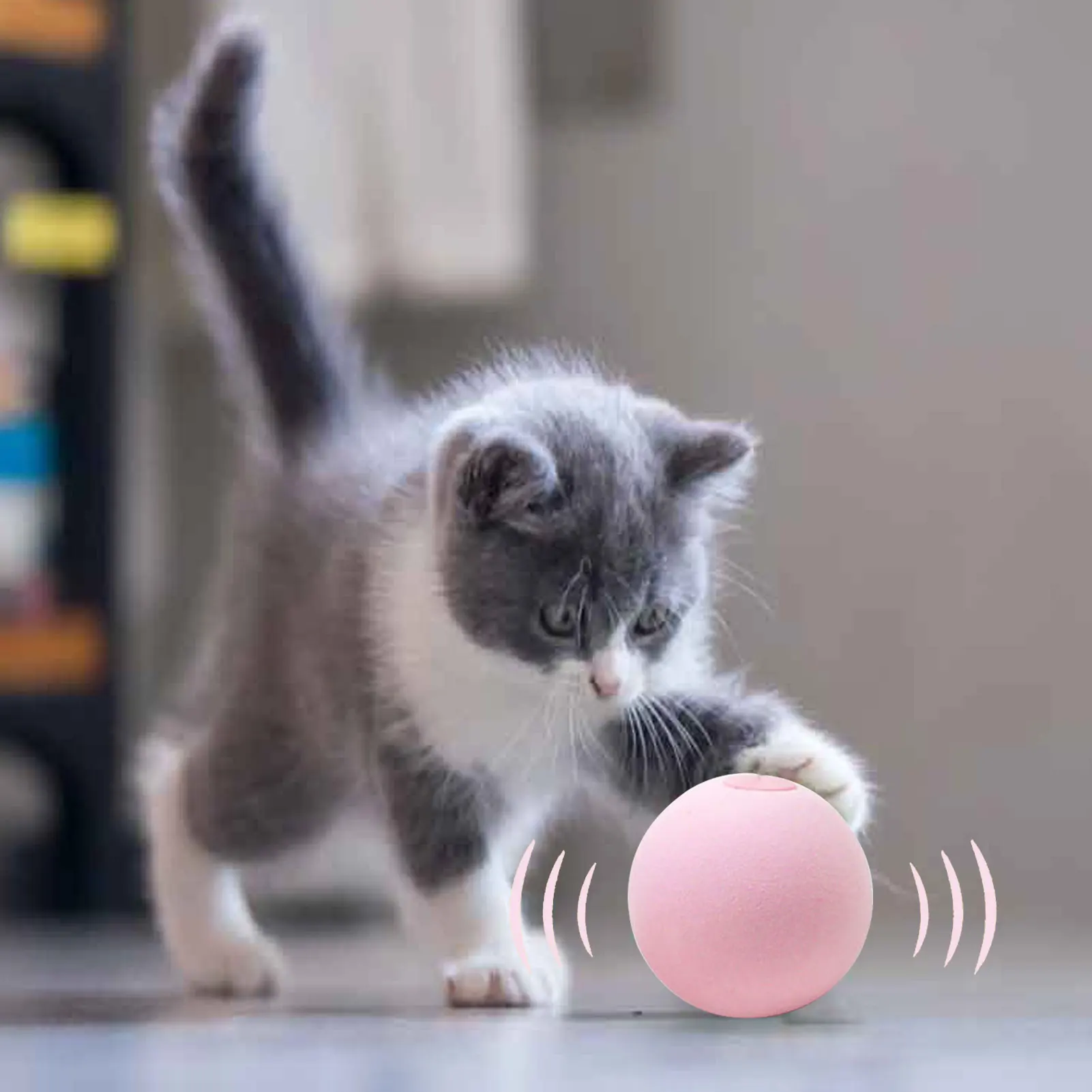 Pelota de juguete interactiva para gato, bola inteligente eléctrica giratoria automática de 360 grados, artefacto de autocuración