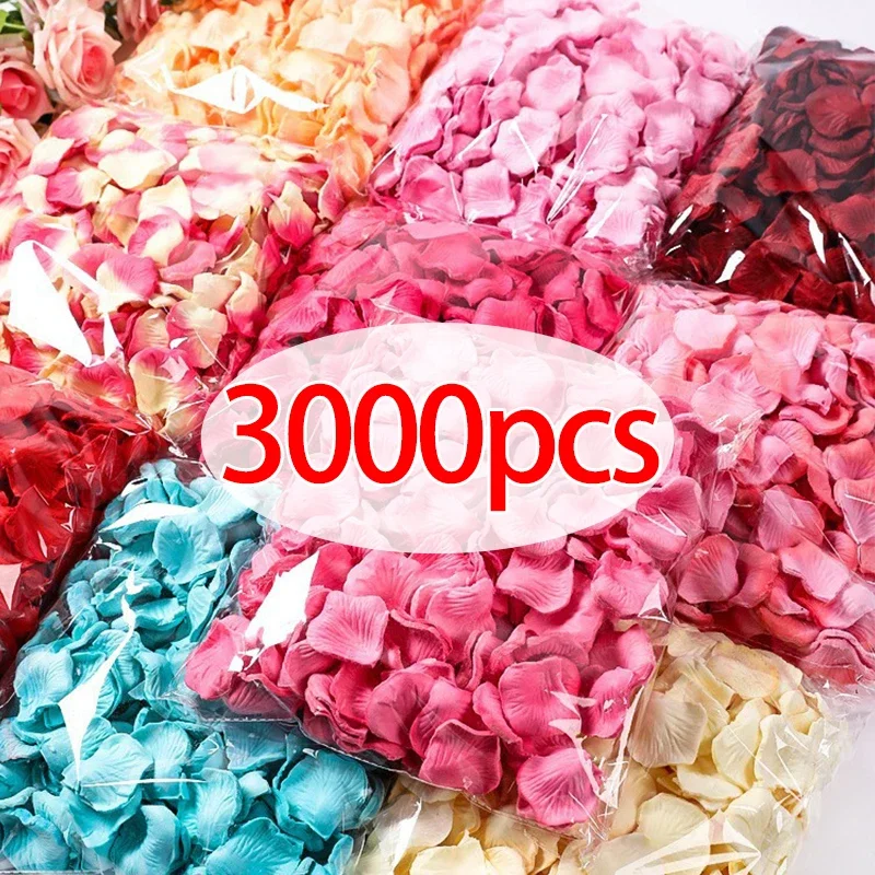 3000/2000/100PCS Colorful Love Romantic Warm Silk Rose Artificial Petals Wedding Party Flower Favors Decoration Roses Supplies