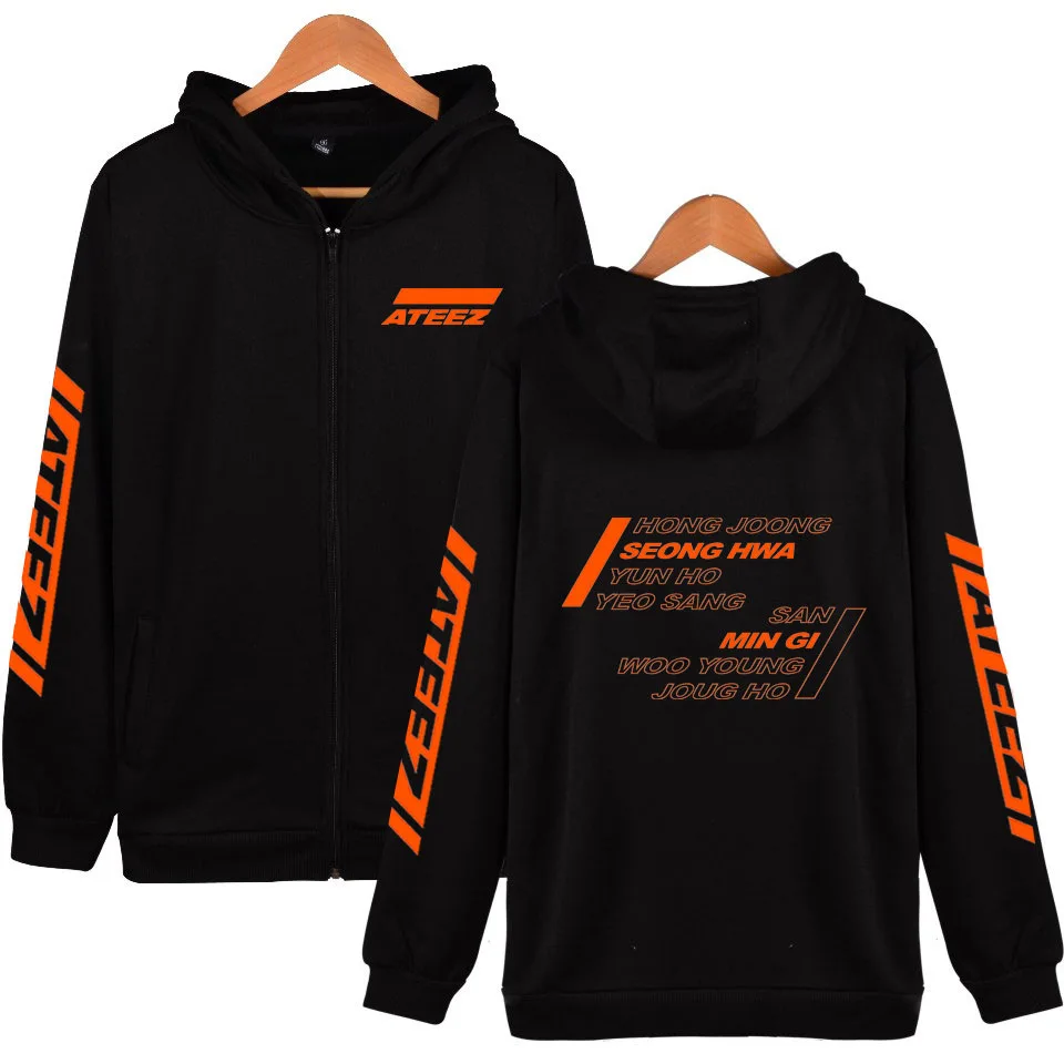 ATEEZ Zipper Hoodie Print Hooded Women Men Sweatshirts Clothes 2023 Harajuku Casual ATEEZ Hoodies Kpop Sweatshirt Kpop Clothing