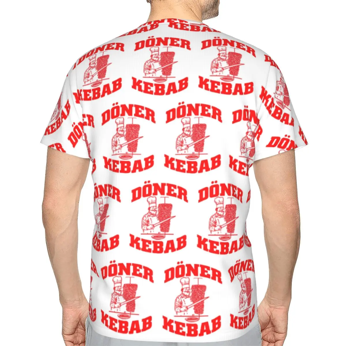 Doner Kebab Print 100% Cotton T-Shirt Men'sFunny T Shirts Men Crew Neck Short Sleeve