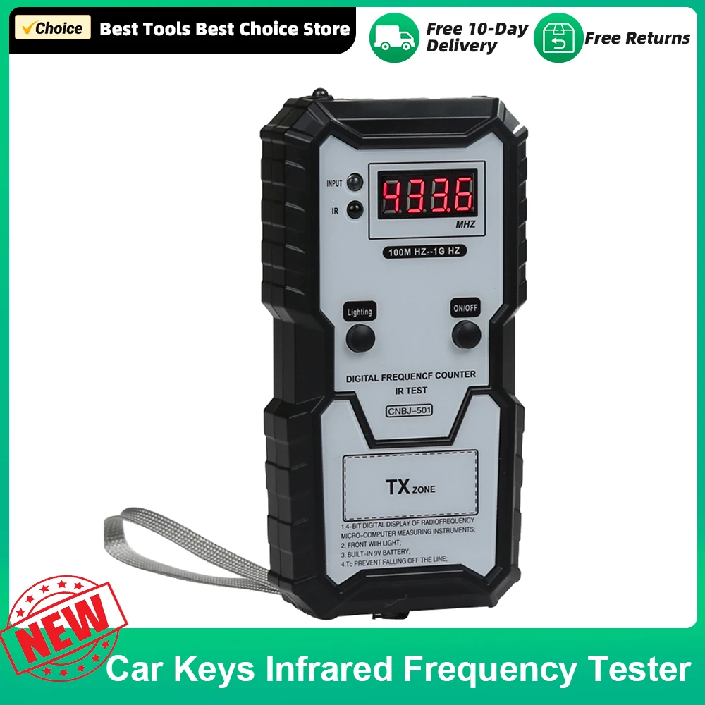 KKMOON Car Keys Infrared Frequency Tester 100M-1GHZ 4-Bit Electronic IR Frequence Counter Tester with Illumination Function