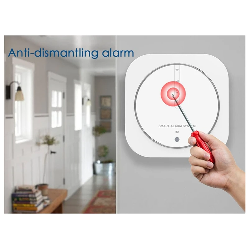 Graffiti Burglar Alarm Intelligent WIFI+GSM Dual Network Alarm System Home Multifunction As Shown ABS Screenless Alarm Host