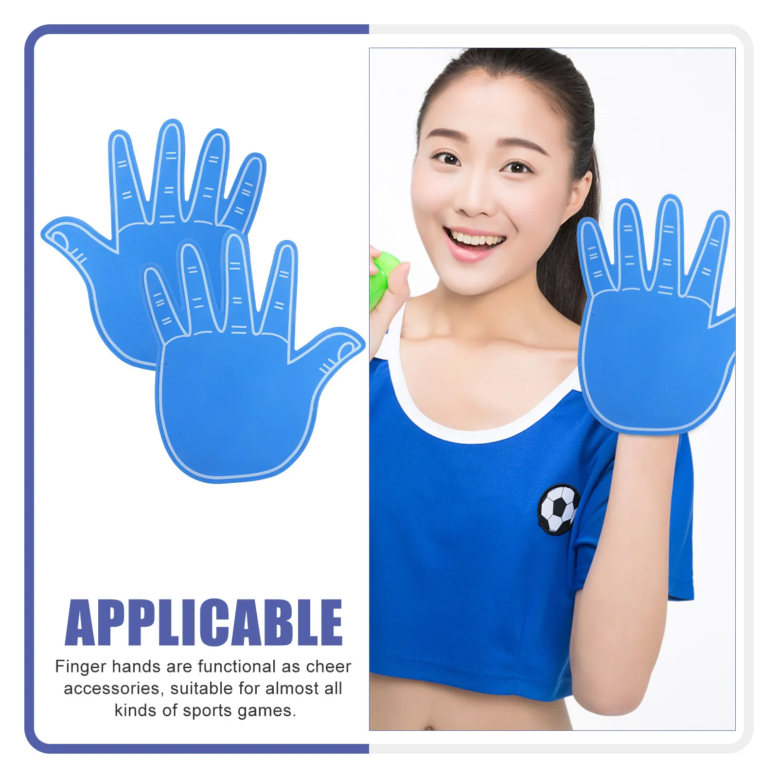 2Pcs Cheerleading Props Eva Foam Large Hand Lightweight Sports Fan Fingers Party Cheering Plastic Finger Hands for Events