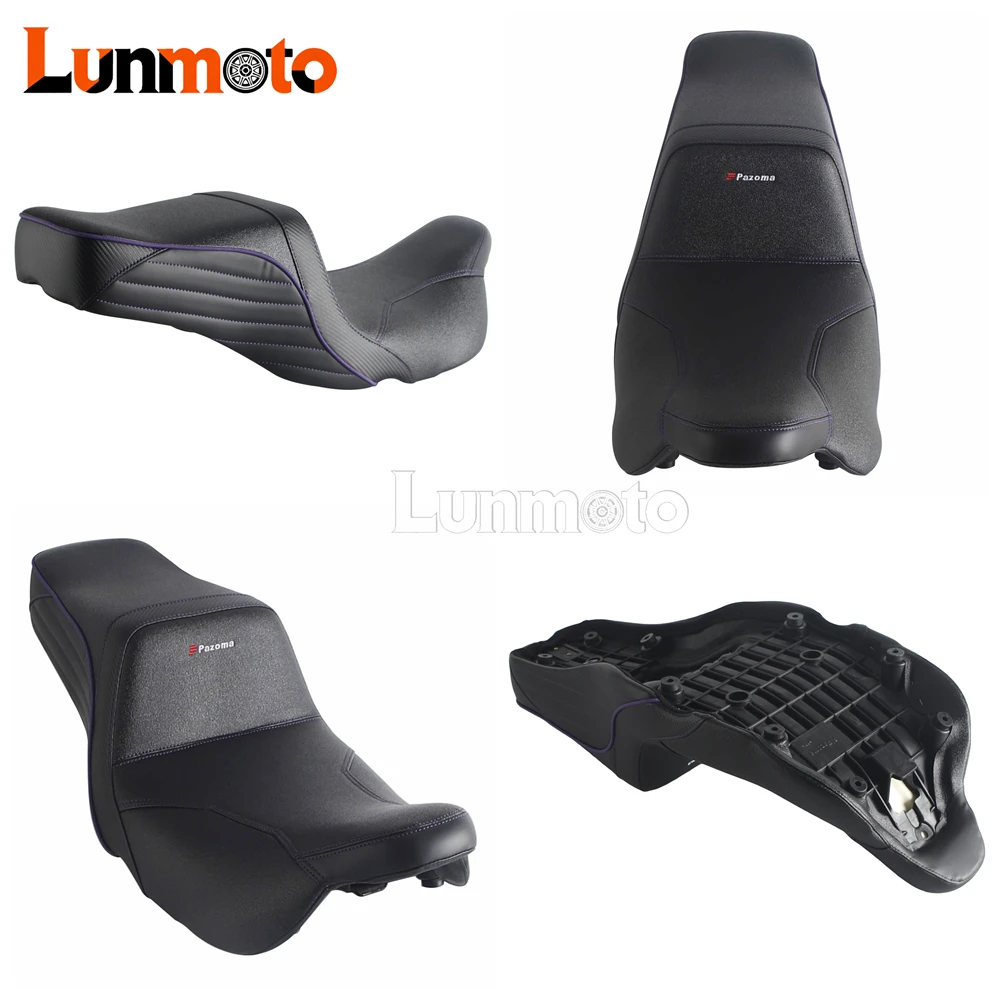 For Harley Touring Road King Street Electra Glide 08-Up Motorcycle Driver Passenger Two-Up Seat Front Rear Gel Pad Full Seat Kit