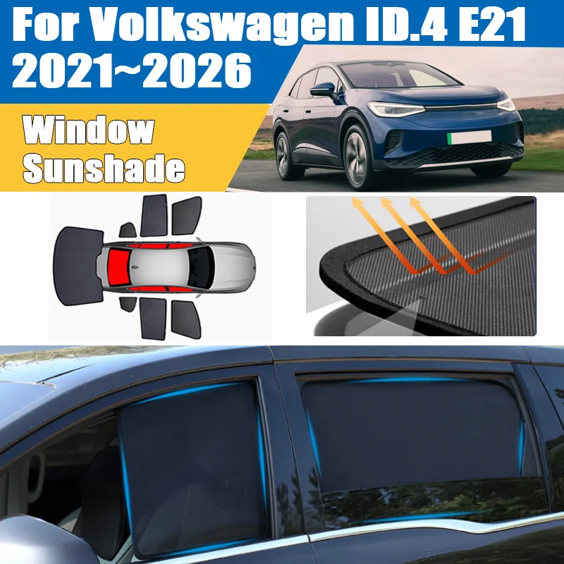 

Сетчатый солнцезащитный экран для лобового стекла Volkswagen VW ID.4 E21 2021~2026: теплоизоляционная сетка-сетка для защиты от солнца, аксессуары