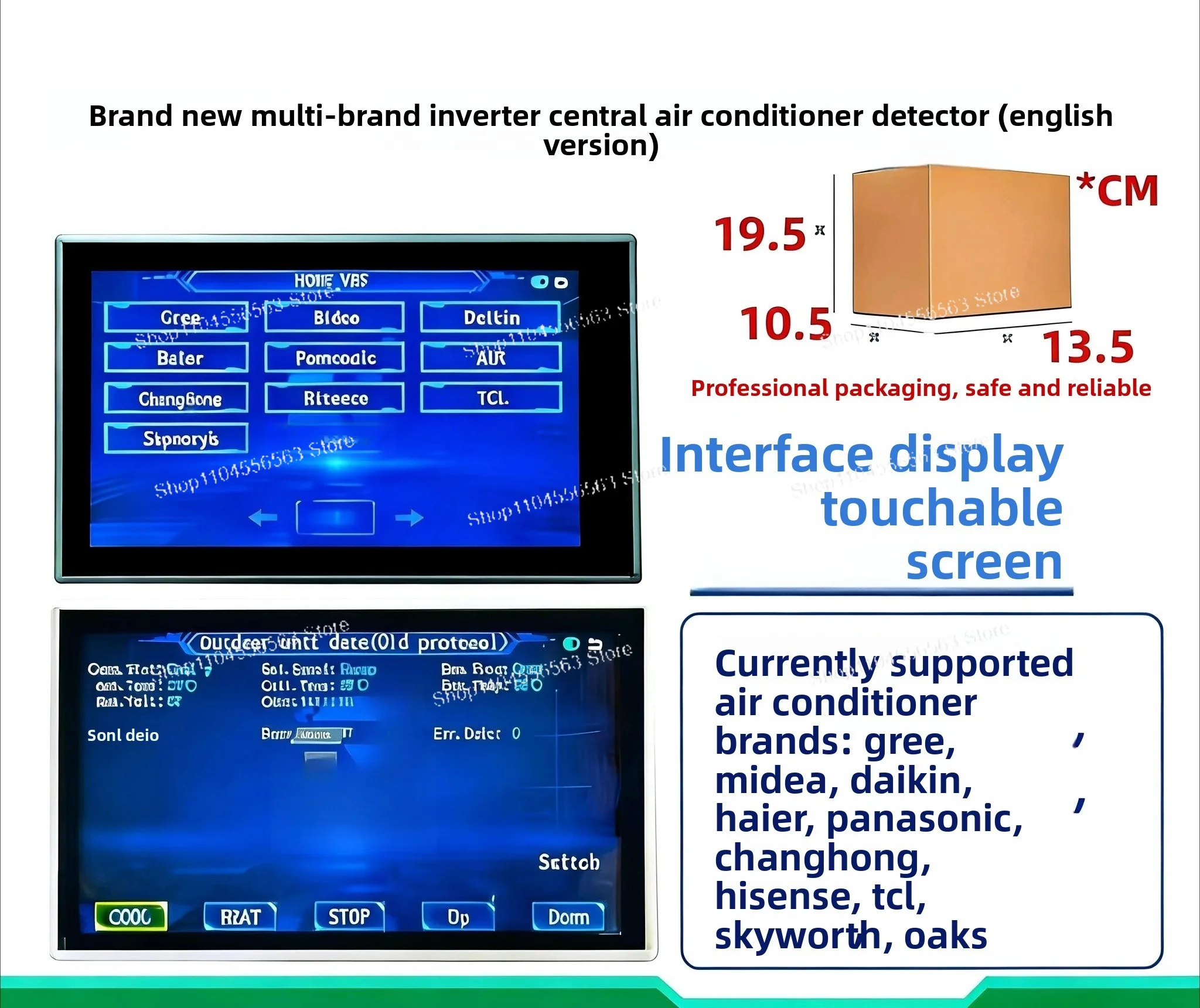 Touchscreen Multi-Brand Inverter Tester, Universal AC Fault Detector for Indoor Outdoor Unit