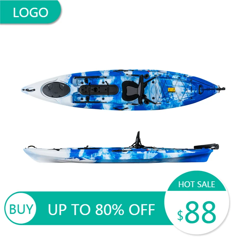 3.6m 12‑Foot Hard‑Shell Sit‑on‑Top Fishing Kayak Equipped With Paddle For Recreational Angling