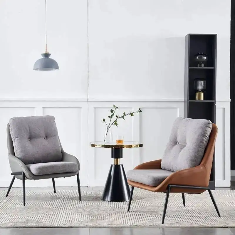 Dining Chairs Luxury Nordic Room Restaurant Style Table Metal Legs Back Cushions Modern Chair Fluffy Fotel Library Furniture