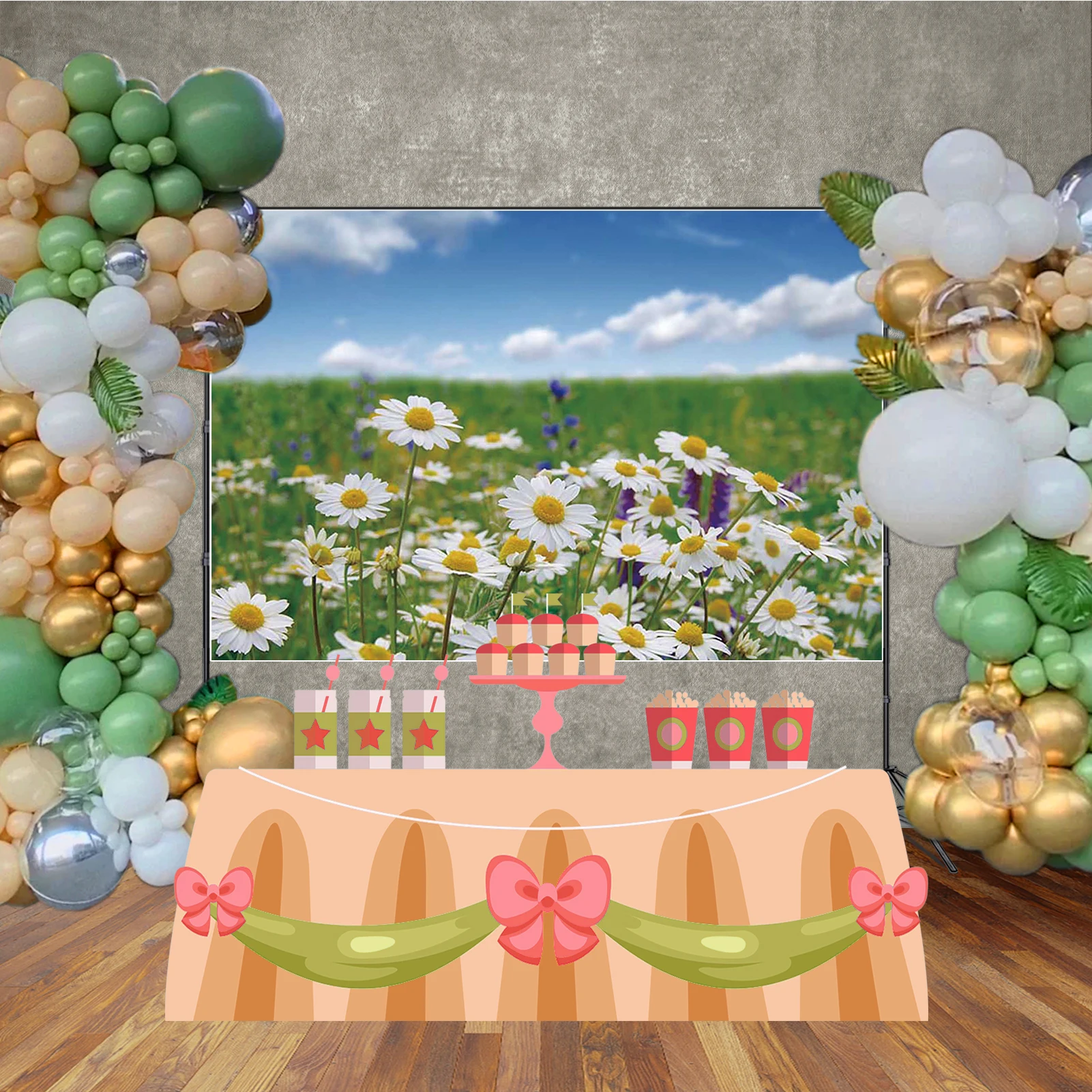 MOON.QG Fondo de flores de primavera jardín al aire libre Floral nupcial cumpleaños foto fondo pastel Smash telón de fondo para fiesta