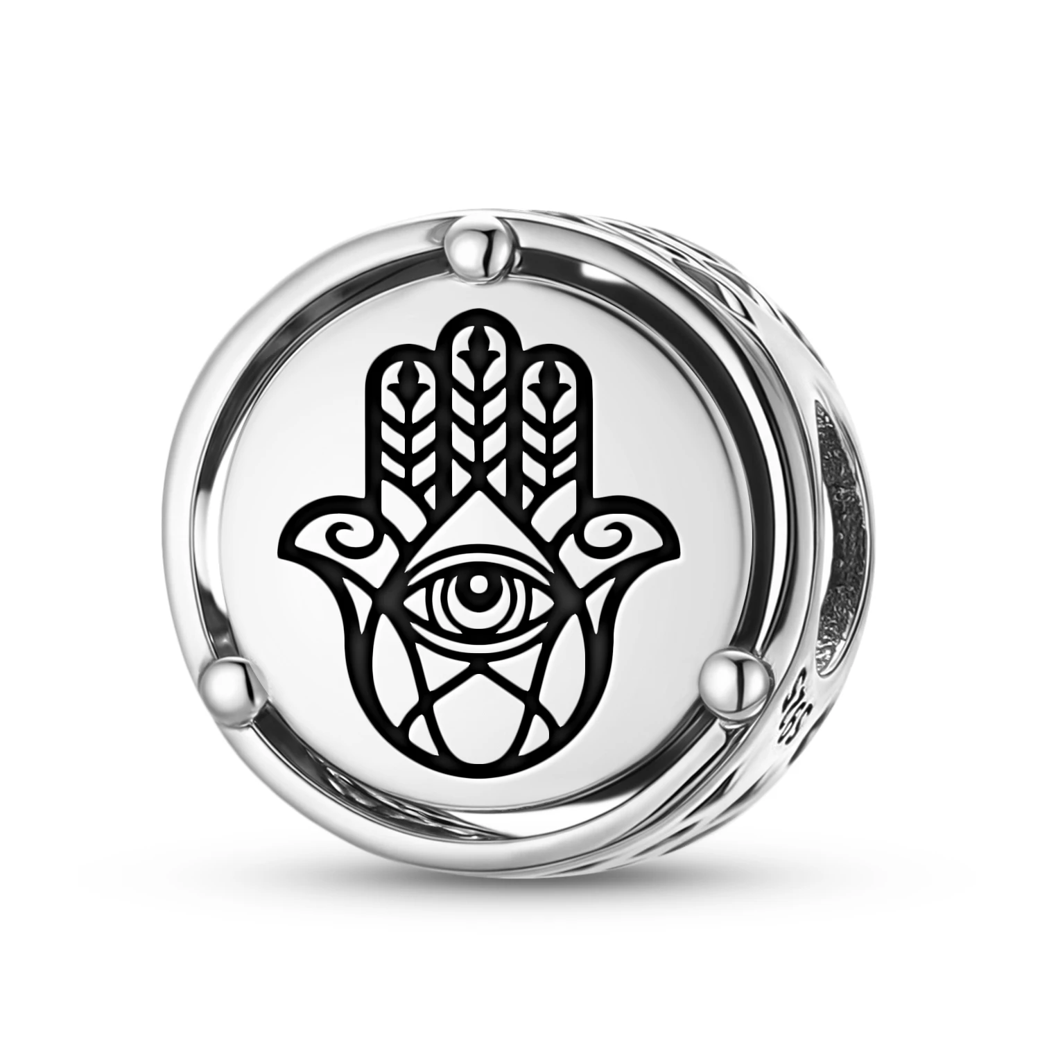 

Хамса из стерлингового серебра 925 пробы с символом, подвеска, подходит для оригинального браслета, ювелирные изделия своими руками, аксессуары, семейная бусина