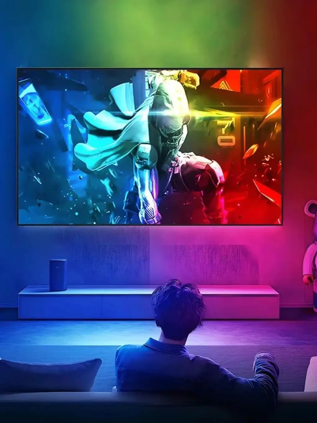 Odtwarzanie 98% oryginalnych kolorów światła otoczenia telewizora, bez opóźnień, podświetlenie telewizora, taśma LED ambient do PS5, PS4, Xbox, dekodera, TV Sticka — 2