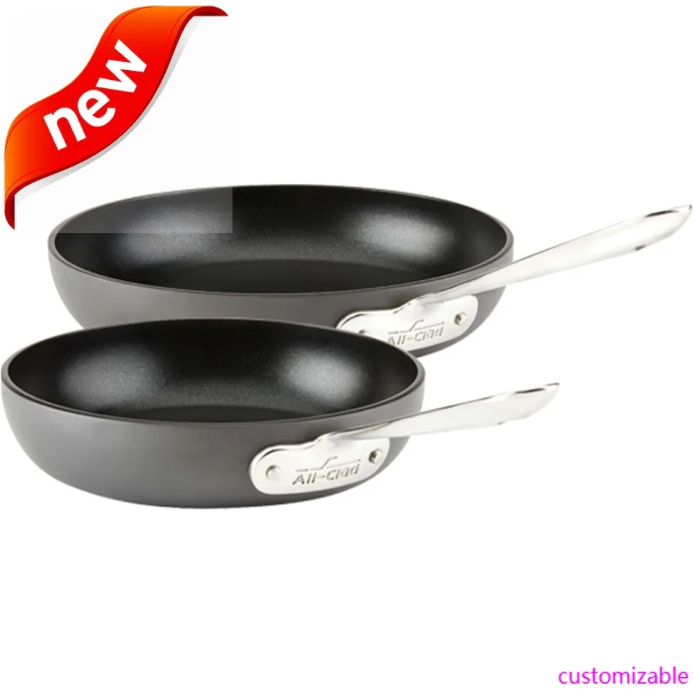 

NEW-All-Clad HA1 Hard Anodized Non Stick Fry Pan Set 2 Piece, 8, 10 Inch, Induction, Oven Broiler Safe 500F, Pots And Pans Set,