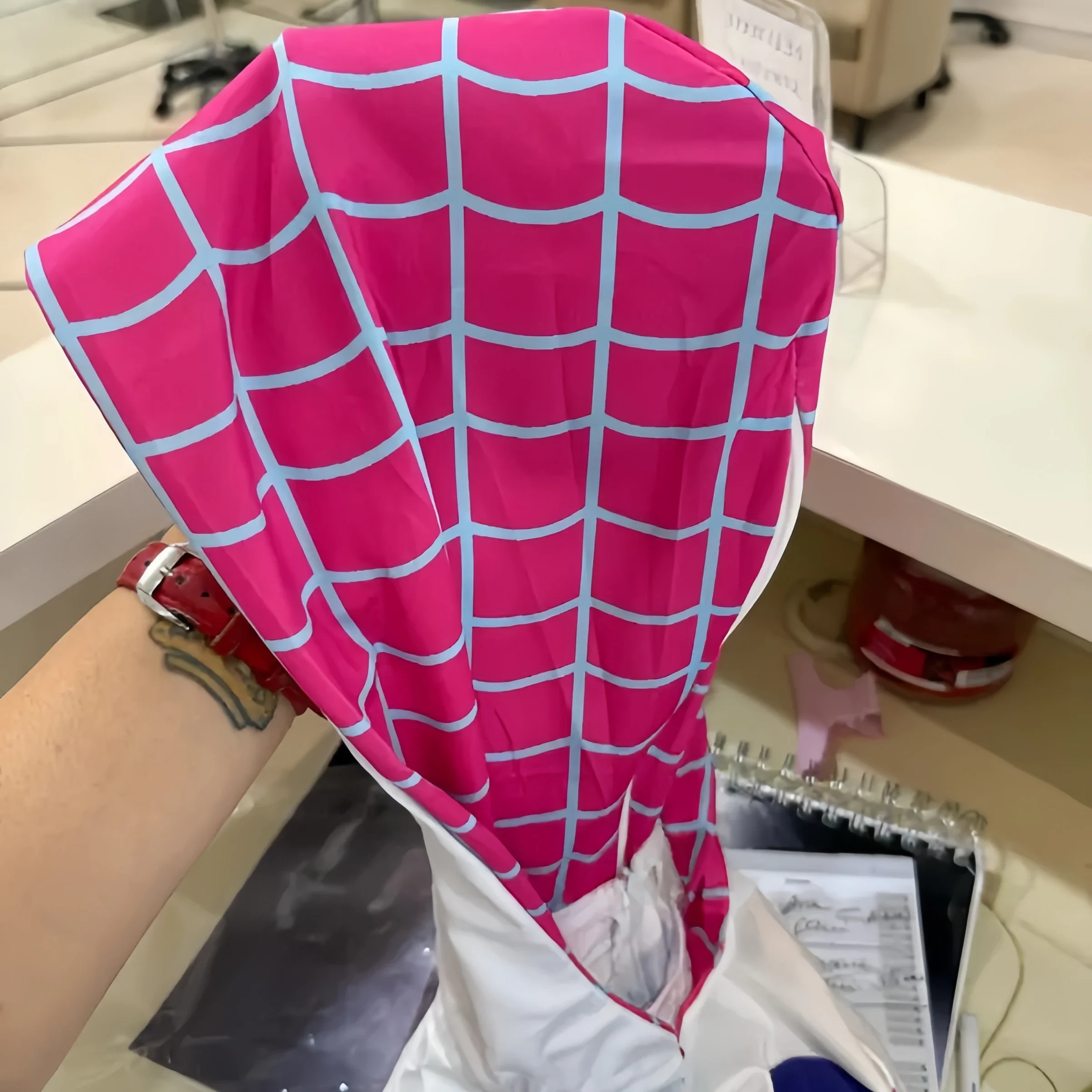 متوفر في المخزون جوين ستايسي سبايدر زي ارتداءها بذلة الكبار هالوين تأثيري زي حفلة الخيال فستان قناع هوديس البدلة #4