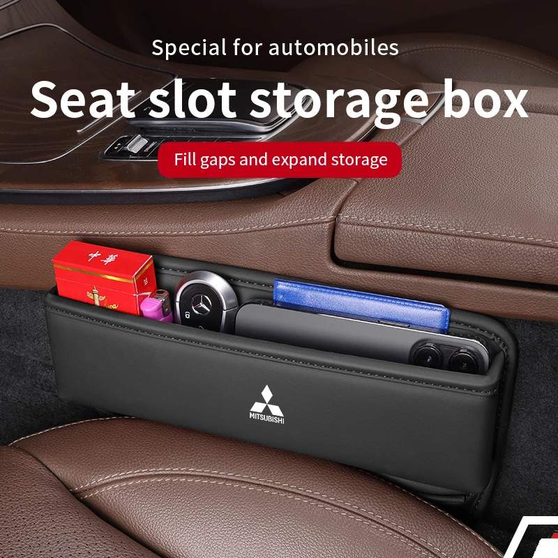 For Mitsubishi ASX Colt Pajero Delica Lancer Eclipse Galant L200  Car Seat Gap Crevice Slot Storage Box Organizer Accessories