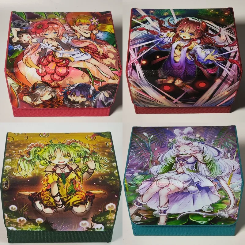 Yu-Gi-Oh! Traptrix Pinguicula DIYPTCG WS caja de almacenamiento de cubierta de cuero Traptrix Rafflesia Traptrix Cularia caja de tarjetas de colección de juegos